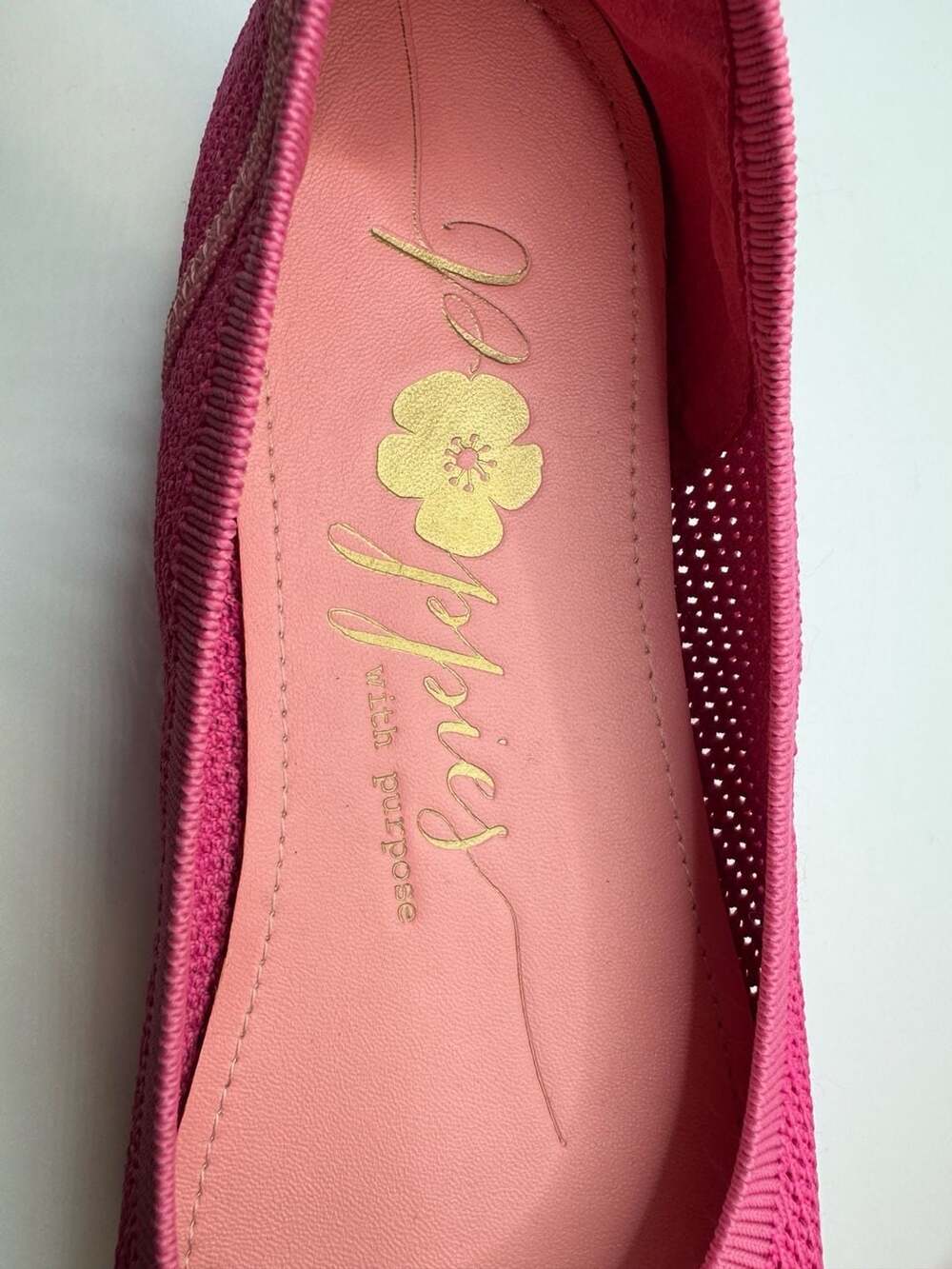 Poppies with Purpose The Signature Pink Shoe Knitted Ballet Flats 11 - Picture 8 of 11